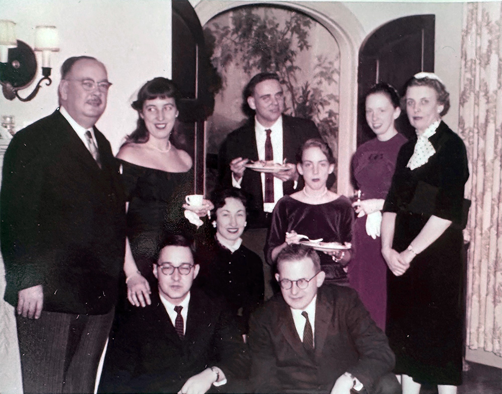 Dad, Mary, Bill, Abigail (seated), Hannah, Mummie. The three is front are my siblings-in-law—Hugh, Connie, and Paul. My siblings and their spouses helped me grow to the person I an now. This was our last family photo as our father died a year and a half later. We’re at cousin Tanya’s wedding. 