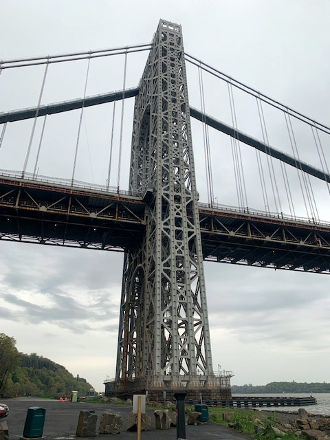 The foot of the George Washington Bridge, New Jersey side.